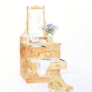 Dressing table  Original Watercolour Painting by Penny Silverthorne