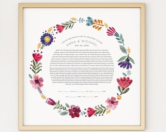 Four Seasons Wreath Ketubah Print