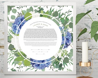 Hydrangeas in bloom Ketubah Print