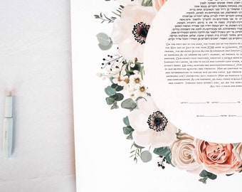 Circular Bouquet Ketubah Print