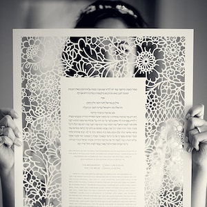 Pizzo in fiore, Ketubah tagliata al laser