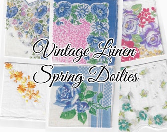 vintage linens /  Spring doily pack