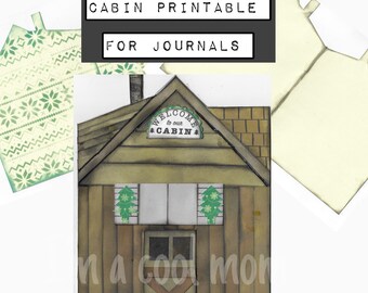 Cabin Printable Card / Pocket / Junk Journal Page