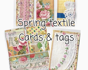 Spring Textile Journal cards & Tags / Printables for journals
