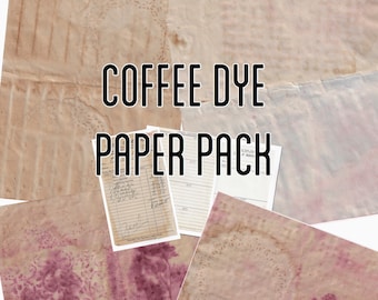 Coffee Dye paper pack & vintage receipts printables