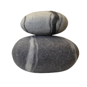 Set of 2  pillows , felt ottoman , Felted wool stone , Pebble pillows , pillows , felted wool stone pillows, Big soft stone. wool stone