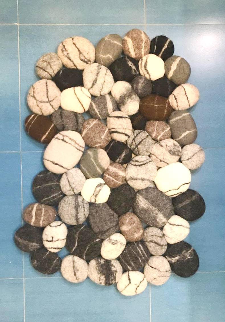 Felt stone rug Felt carpet Felted wool stone Felt Stone Etsy