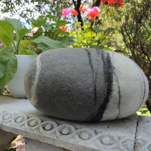 Felted wool stone , Pebble pillows , pillows , felted wool stone pillows,  Big soft stone.