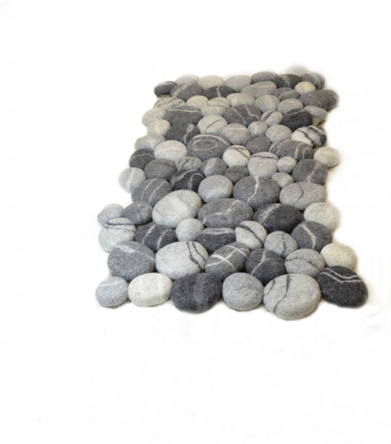 Felt Stone Rug Felt Carpet Felted Wool Stone Felt Stone Etsy