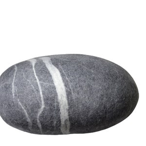 Felted wool stone ,  dark gray stone , Pebble pillows , pillows , felted wool stone pillows,  Big soft stone.