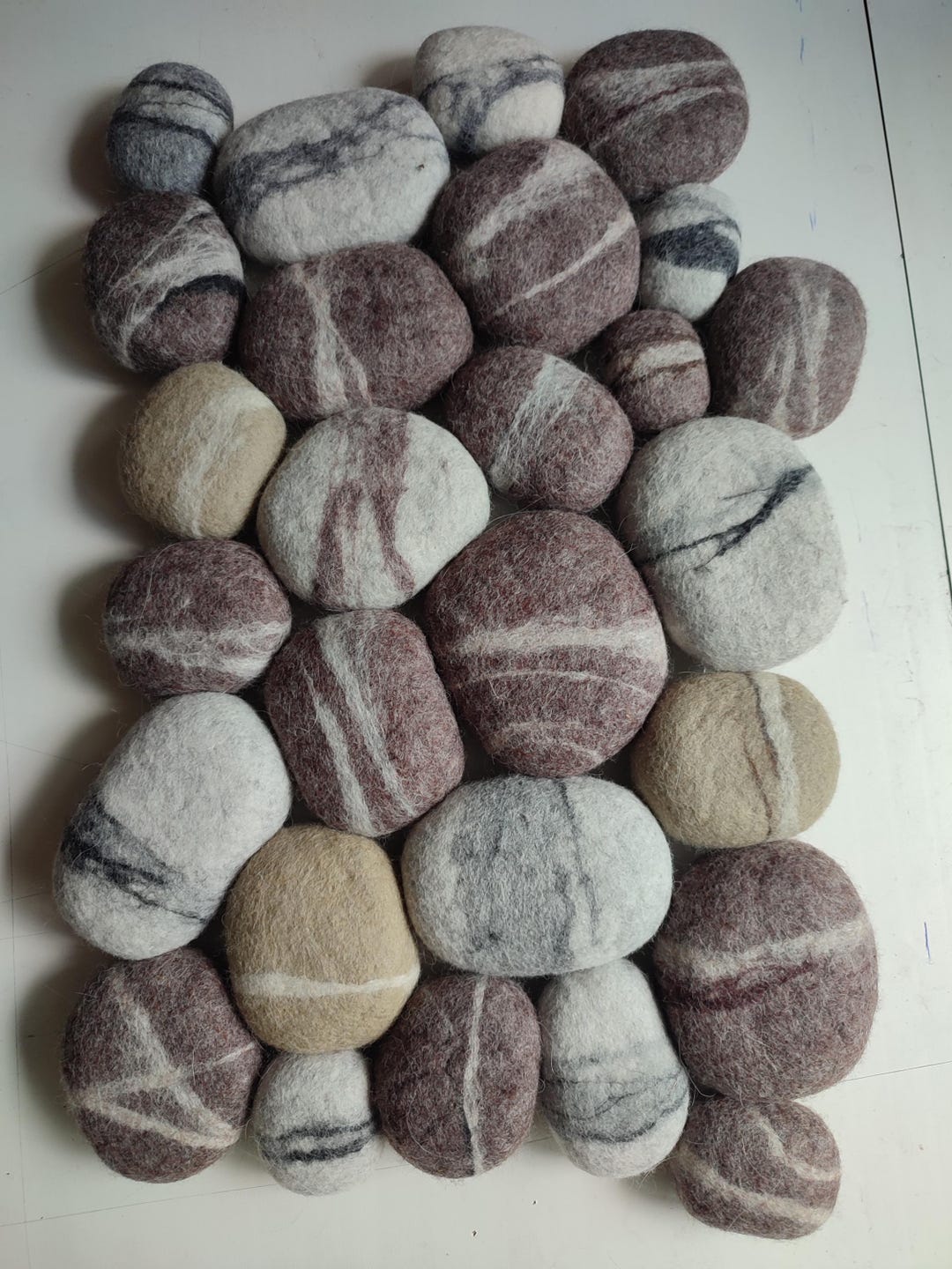 Soft Stone Rug Felt Stone Rug, Soft Wool Pebbles, Beach Decor - Etsy