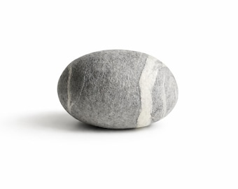 Cojín reposapiés de fieltro con forma de piedra – Cojín otomano de lana con forma de roca, soporte para sofá y suelo, 45,7 x 35,6 x 28 cm