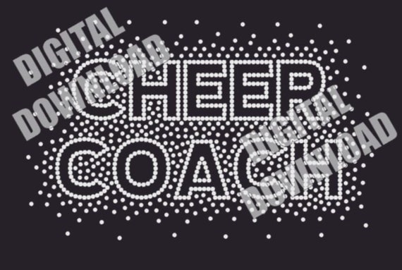 Reverse Cheer Coach Rhinestone Template Digital File Download