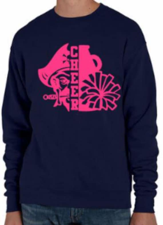Navy Pink Pirates Crew Sweatshirt