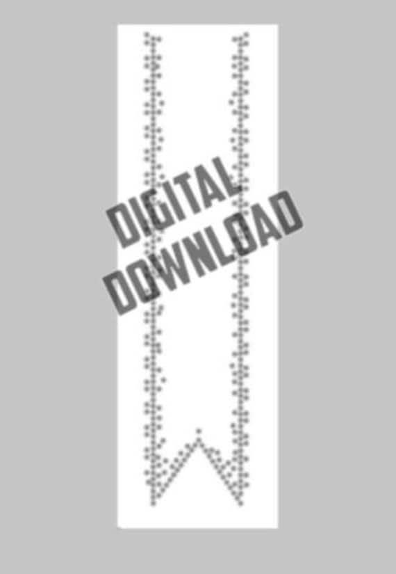 Rhinestone Template Digital File Download Scatter border Bow with Tails