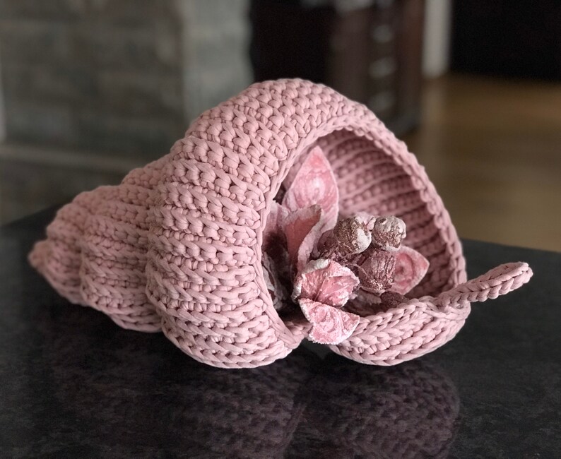 Big Crochet Sea Shell Basket Bowl Vase / Crochet Sea Shell Etsy