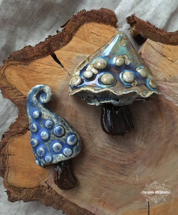 Artisan ceramic vegan brooch