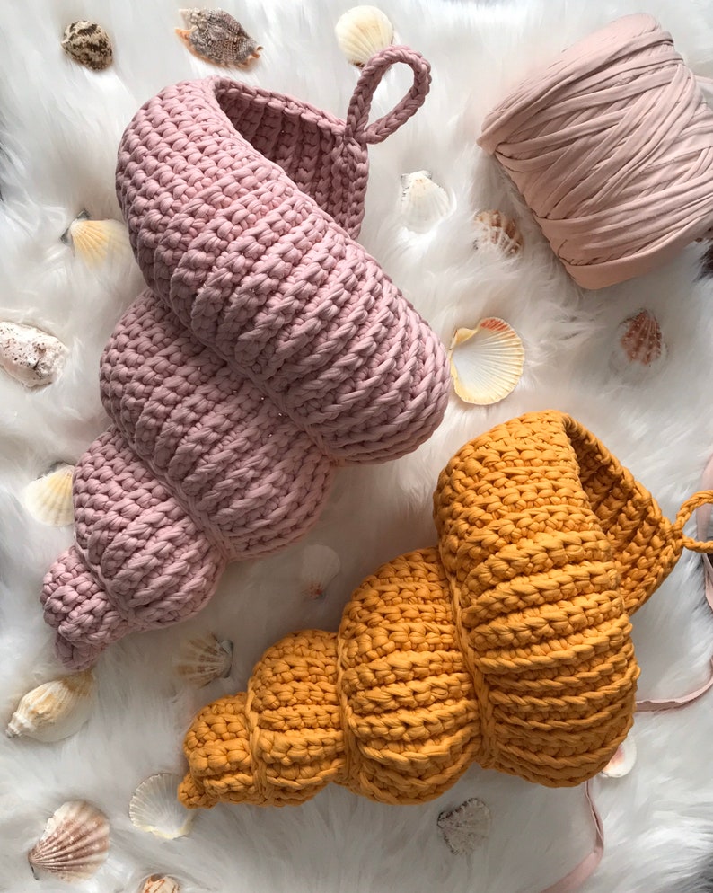 Big Crochet Sea Shell Basket Bowl Vase / Crochet Sea Shell Etsy