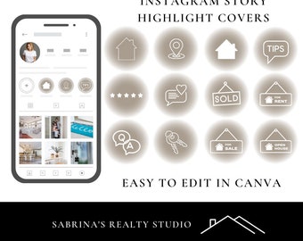 Realtor Instagram Story Highlight Covers | Canva Templates (Digital Download)