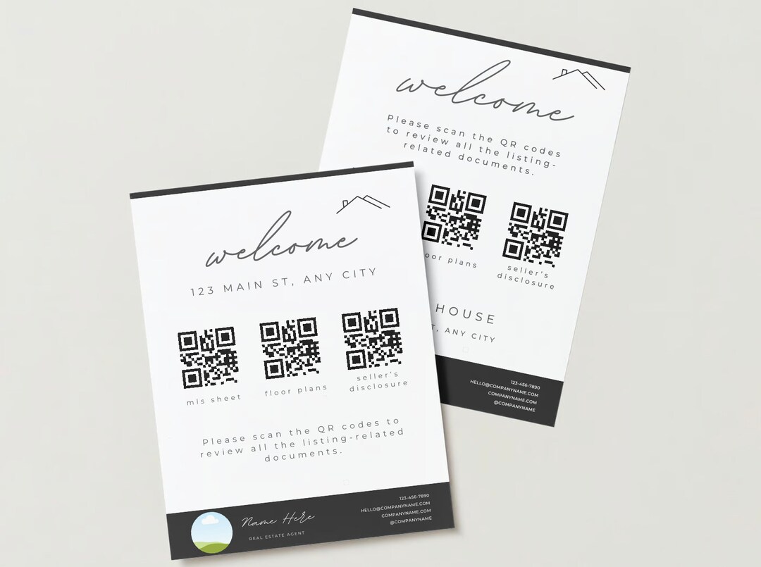 Open House Flyer Template With QR Codes Editable Real Estate Marketing