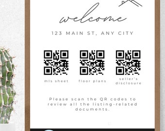 Plantilla de folleto para jornada de puertas abiertas / Marketing inmobiliario con código QR (Descarga digital)