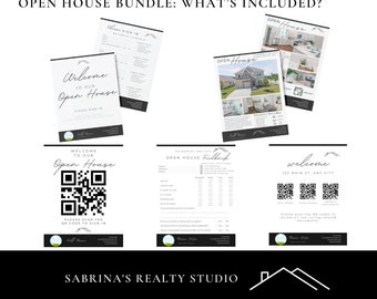 Open House Digital Bundle | Realtor Templates | Editable Sign-In Sheet, Flyers & QR Codes