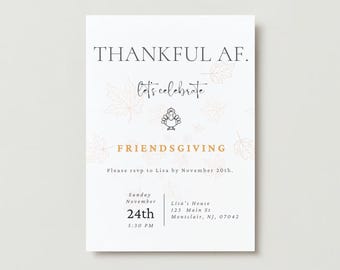 Editable Friendsgiving & Thanksgiving Invitation - Digital Download | Customize with Canva