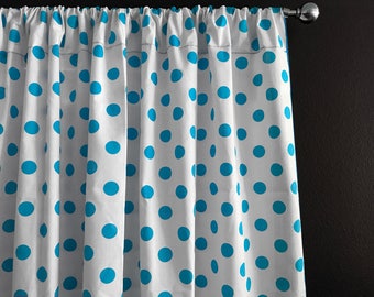 Cotton Curtain Panel Polka Dots Spots Regular Dot Red On Etsy