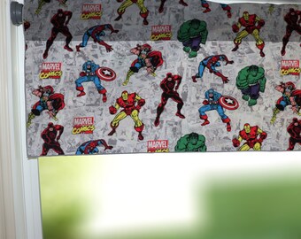 Marvel Comics Advenger kids movie cartoon super hero fabric curtain Valance