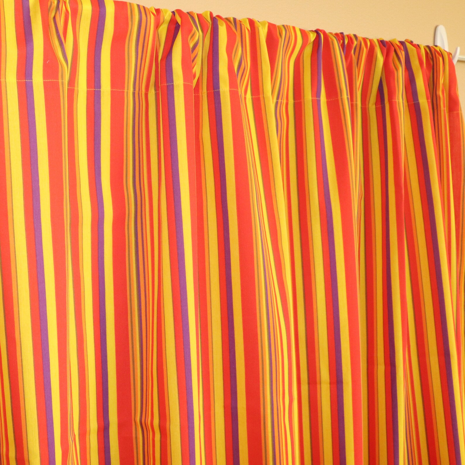 Multi Colored Stripes Cotton Curtain Panel 58 Inch Wide / - Etsy