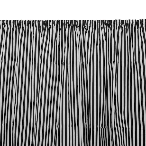 Half Inch Stripe Cotton Curtain 58 Inch Wide / Window Décor / Backdrop / Classroom / Bedroom / Cabin / Hotel / Guest Room Window Curtains