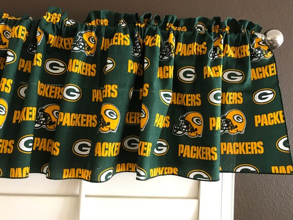 100 Cotton Nfl Sports Team Green Bay Packers Green Window Etsy