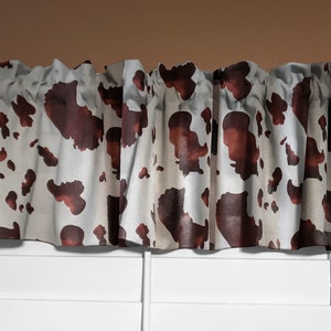 Cotton Valance Cow Spots Print Kitchen Curtain / Window Decor / Window Treatments