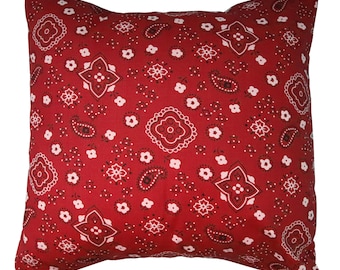 Bandanna Paisley Decorative Cotton Pillow Sham Cushion Cover | Pillow Insert NOT Included |