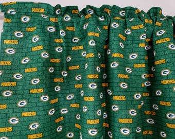 Football Themed Window Valance 58 Inch Wide / Decorative Curtain / Semi-Sheer / Sports Football Lovers / Mancave
