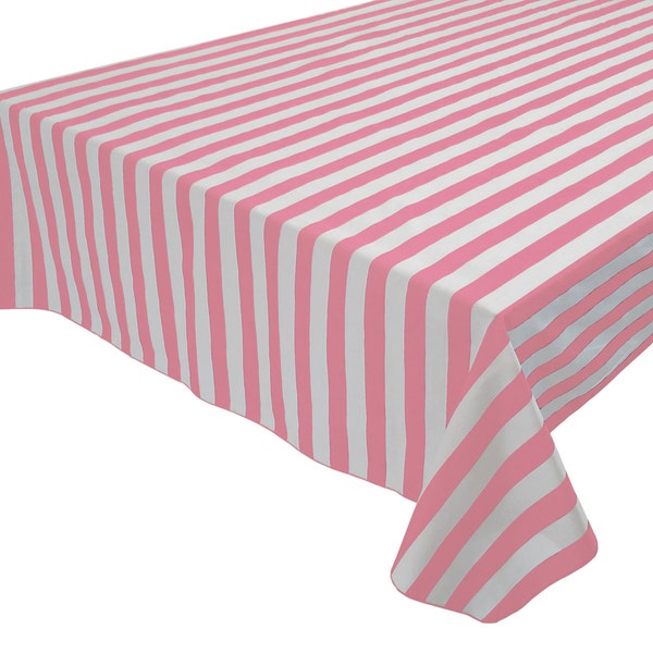 Cotton 1 Inch Wide Stripes Tablecloth / Home / Wedding / Picnic / Diner / Holiday / School / Event Table Décor