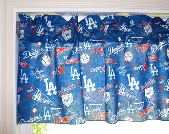 LA Dodgers basebollsportlag bomullsgardin / kök / sovrum / klassrum / matsal / husbil / heminredning