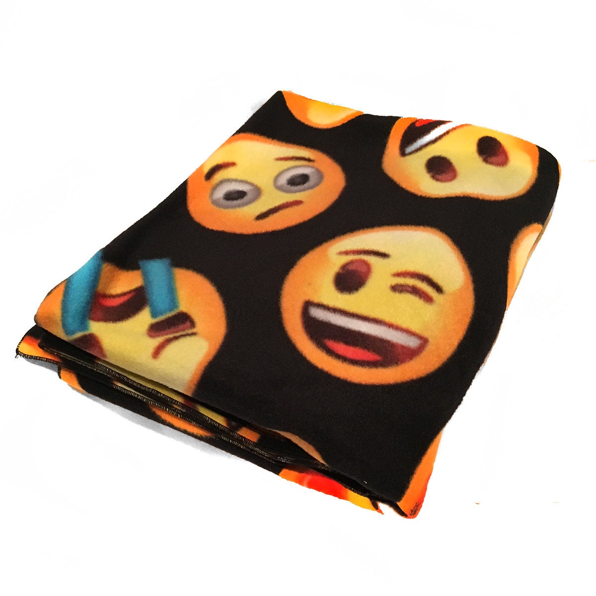 Soft and Cozy Fleece Blanket Emoji Black Etsy