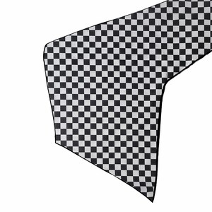 Racecar Checkerboard Cotton Table Runner Home Décor / Wedding / Parties / Events / Birthday / Display Table / Dresser / Coffee & Side Table Half Inch Check Blk