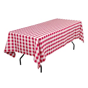 Gingham Checkered Polyester Durable Tablecloth / Home / Wedding / Picnic / Diner / Holiday / School / Convention Booth / Event Table Décor