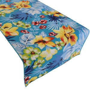 Hawaiian Tropical Floral Cotton Table Runner Home Décor / Wedding / Party / Birthday / Display Table / Dresser / Coffee & Side Table