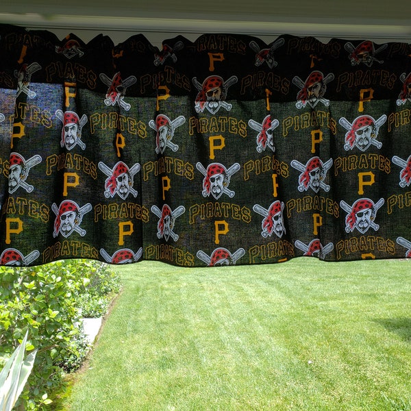 Pittsburgh Pirates Baseball Sports Team Cotton Window Valance or Curtain 58" Wide / Bedroom / Classroom / Diner / RV / Home Window Décor