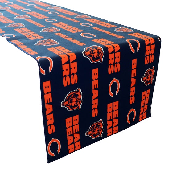 Chicago Bears 100% Cotton Table Runner / Home Dining Table Décor / Sports Events / Holidays and Parties / Tailgate / Football Fans