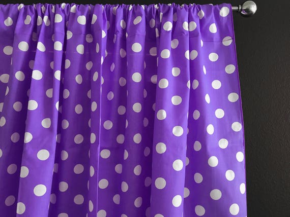 Cotton Curtain Panel Polka Dots Spots Regular Dot White On Etsy