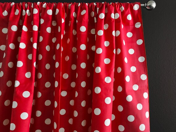 Cotton Curtain Panel Polka Dots Spots Regular Dot White On Etsy