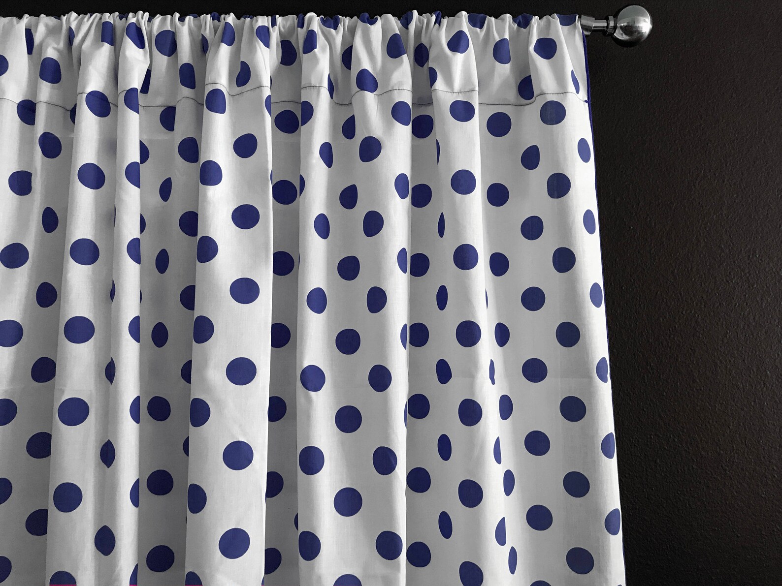 Cotton Curtain Panel Polka Dots & Spots Regular Dot Navy on Etsy