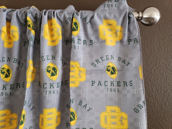 100 Cotton Nfl Sports Team Green Bay Packers Gray Window Etsy