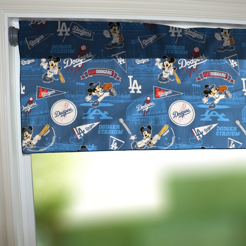 LA Dodgers Baseball Sports Team Cotton Window Valance or Curtain ...