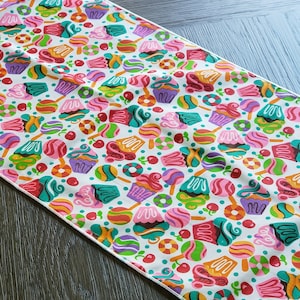 Cupcakes and Candy Cotton Table Runner Home Décor / Wedding / Party / Events / Birthday / Display Table / Dresser / Coffee & Side Table