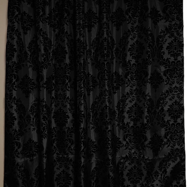 Panneau de rideau en polyester taffetas à imprimé damassé / Décoration de fenêtre / Habillage de fenêtre / Toile de fond